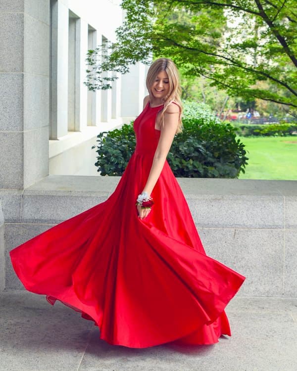 Robe longue rouge