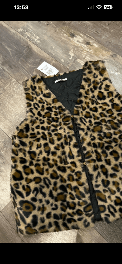 Gilet léopard en fausse fourrure M — photo 2