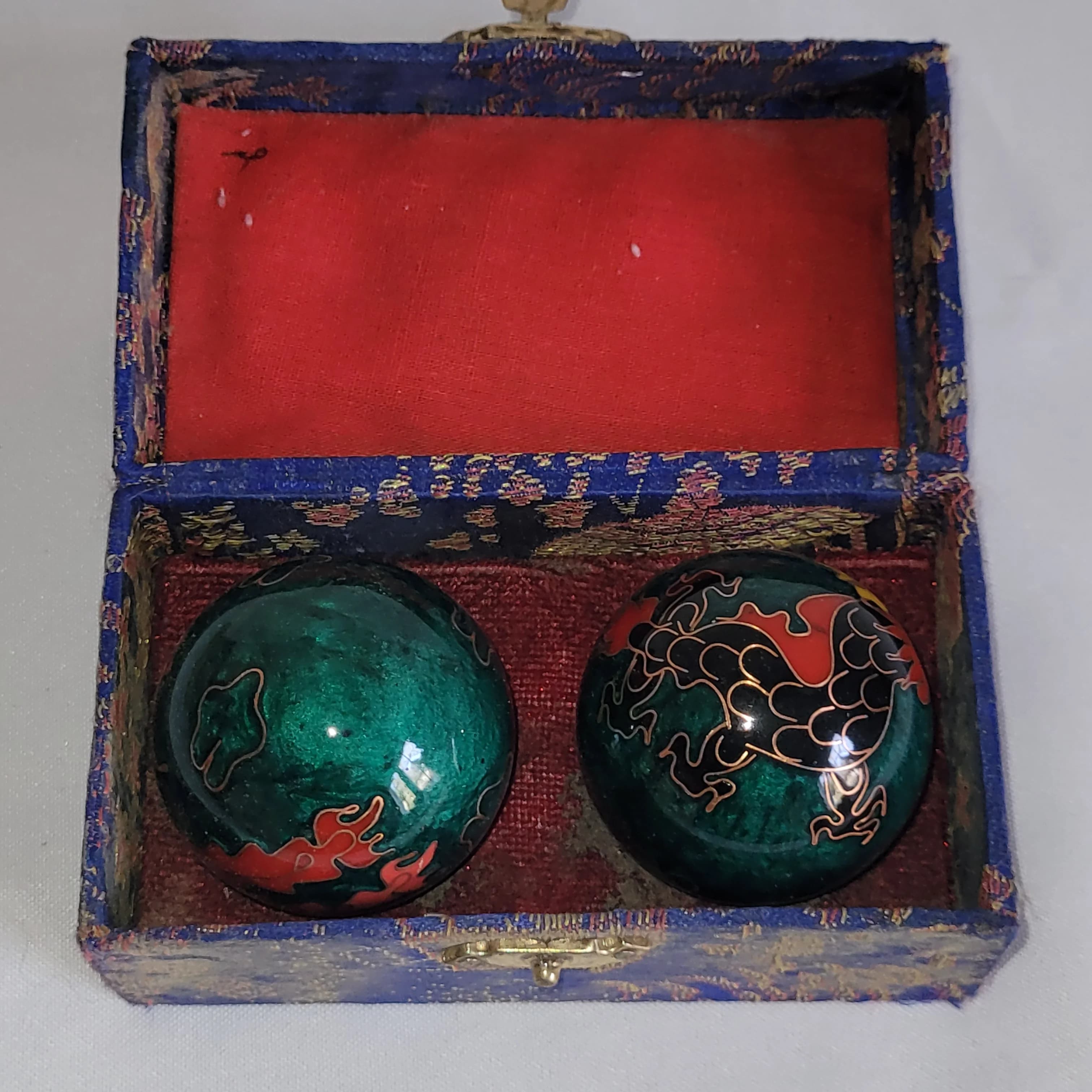 Boules de méditation chinoises Baoding décor dragon