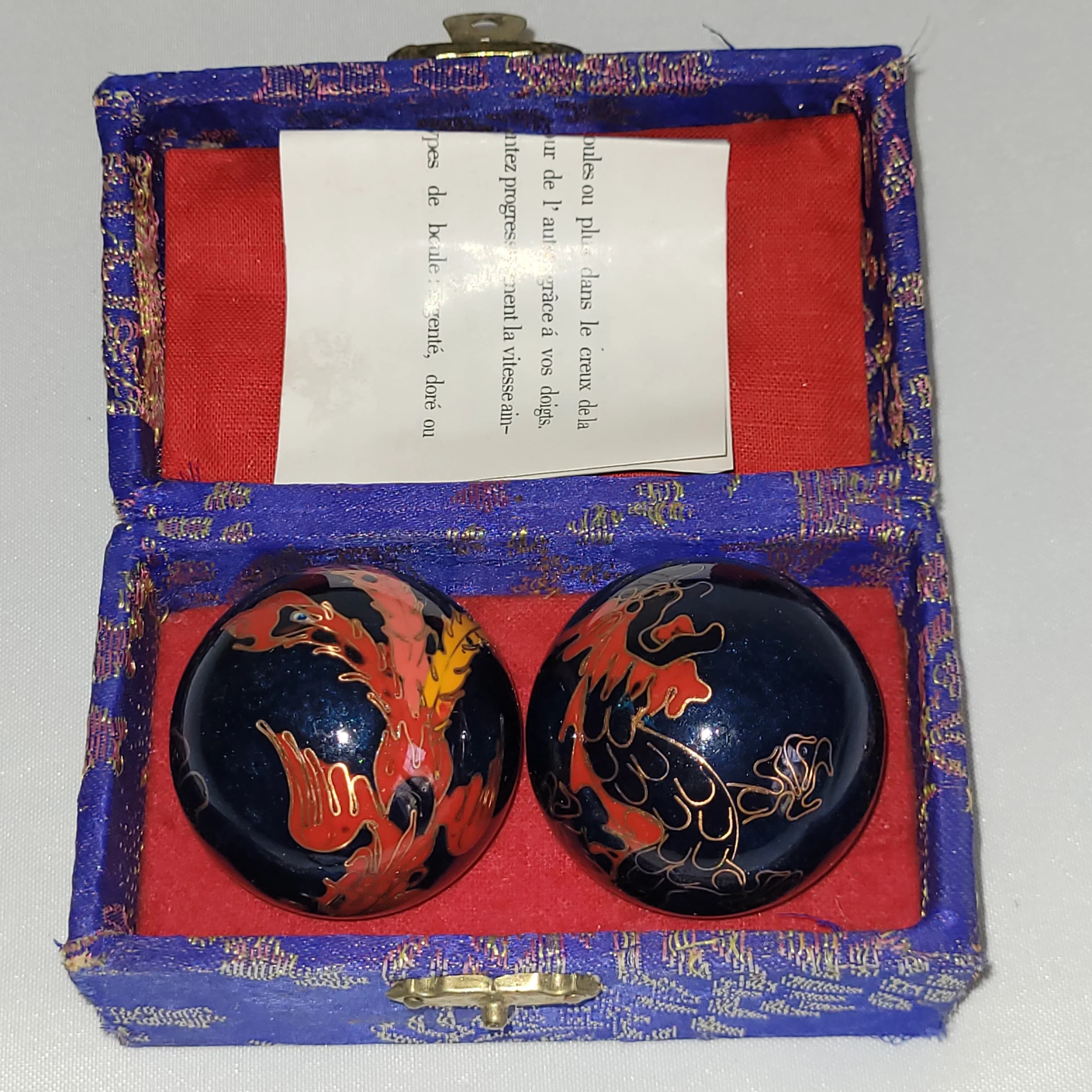 Boules de méditation chinoises dragon phénix