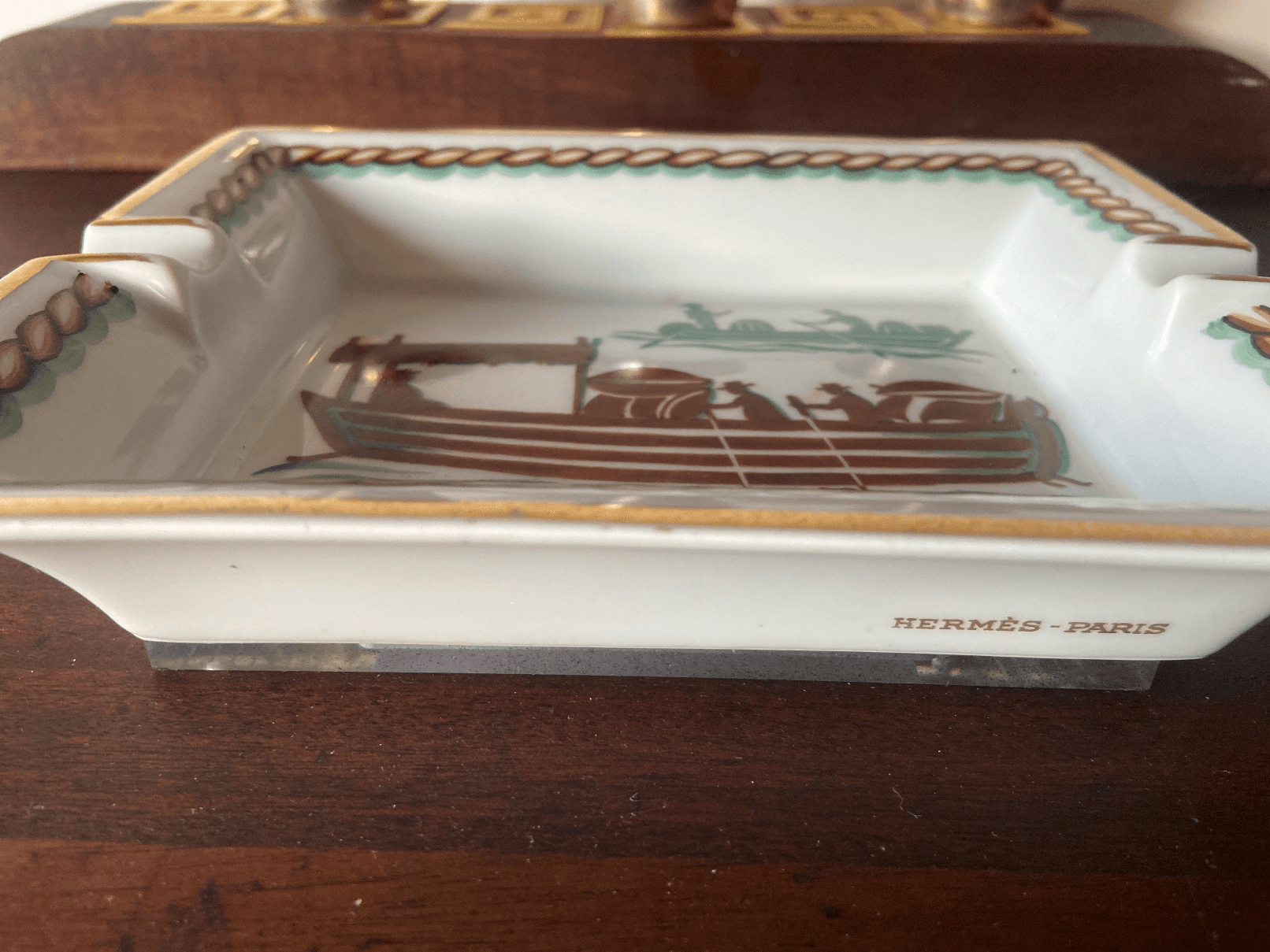 Vide poche Hermès Paris en porcelaine bateau