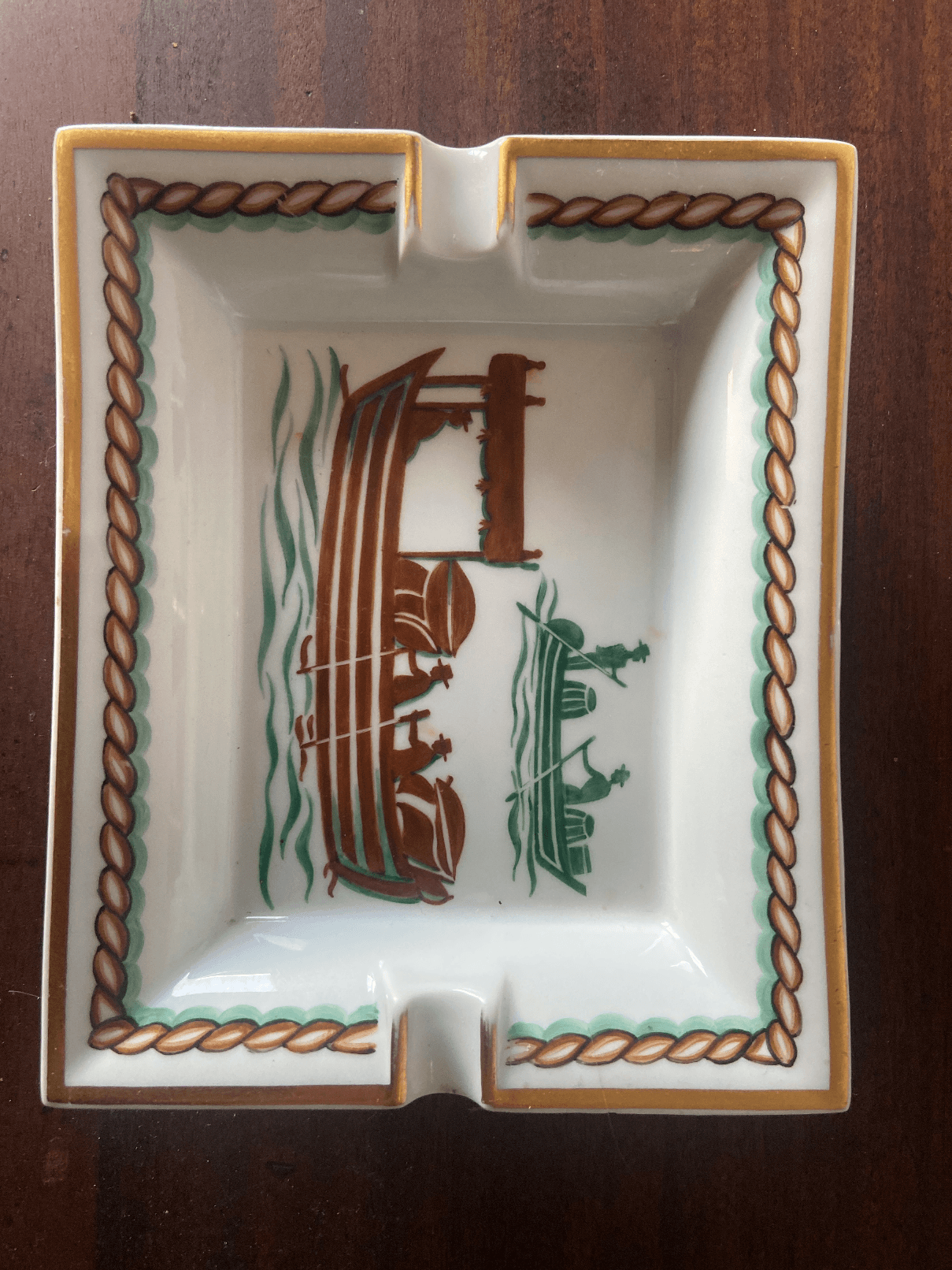 Vide poche Hermès Paris en porcelaine bateau — photo 2