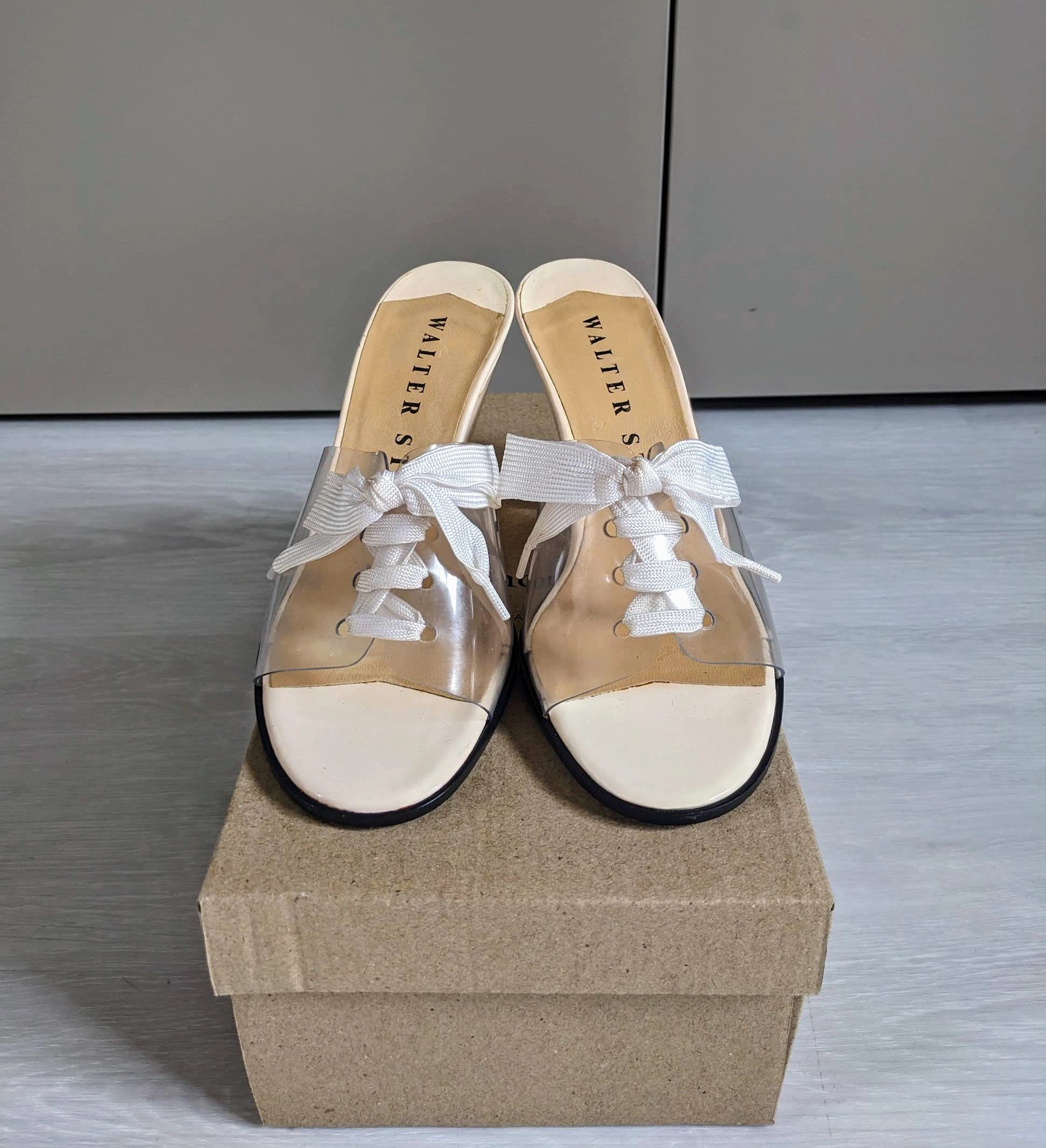 Mules plates Walter Steiger transparentes et beiges — photo 1