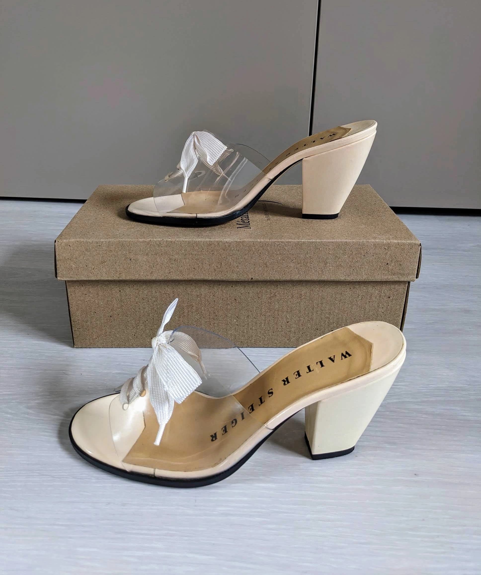 Mules plates Walter Steiger transparentes et beiges — photo 4