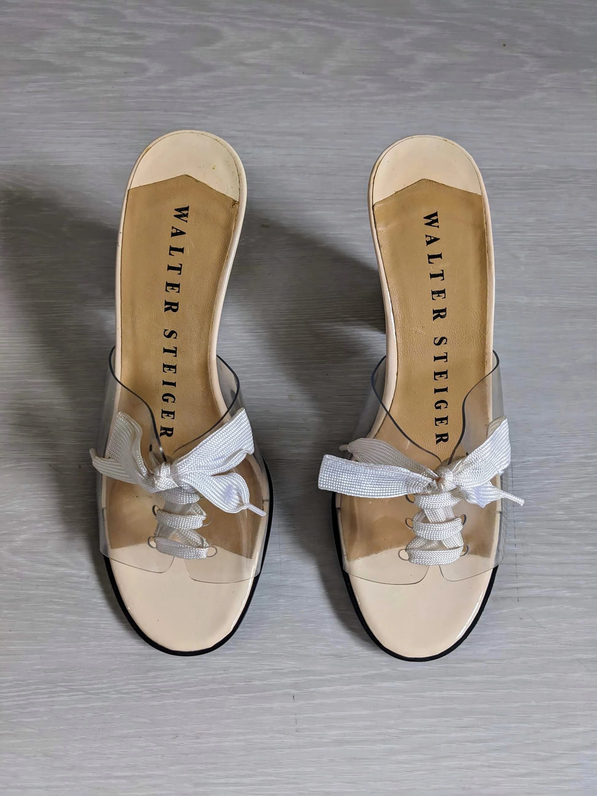 Mules plates Walter Steiger transparentes et beiges — photo 5