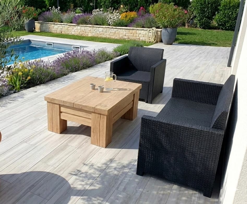 table basse en chene massif — photo 2