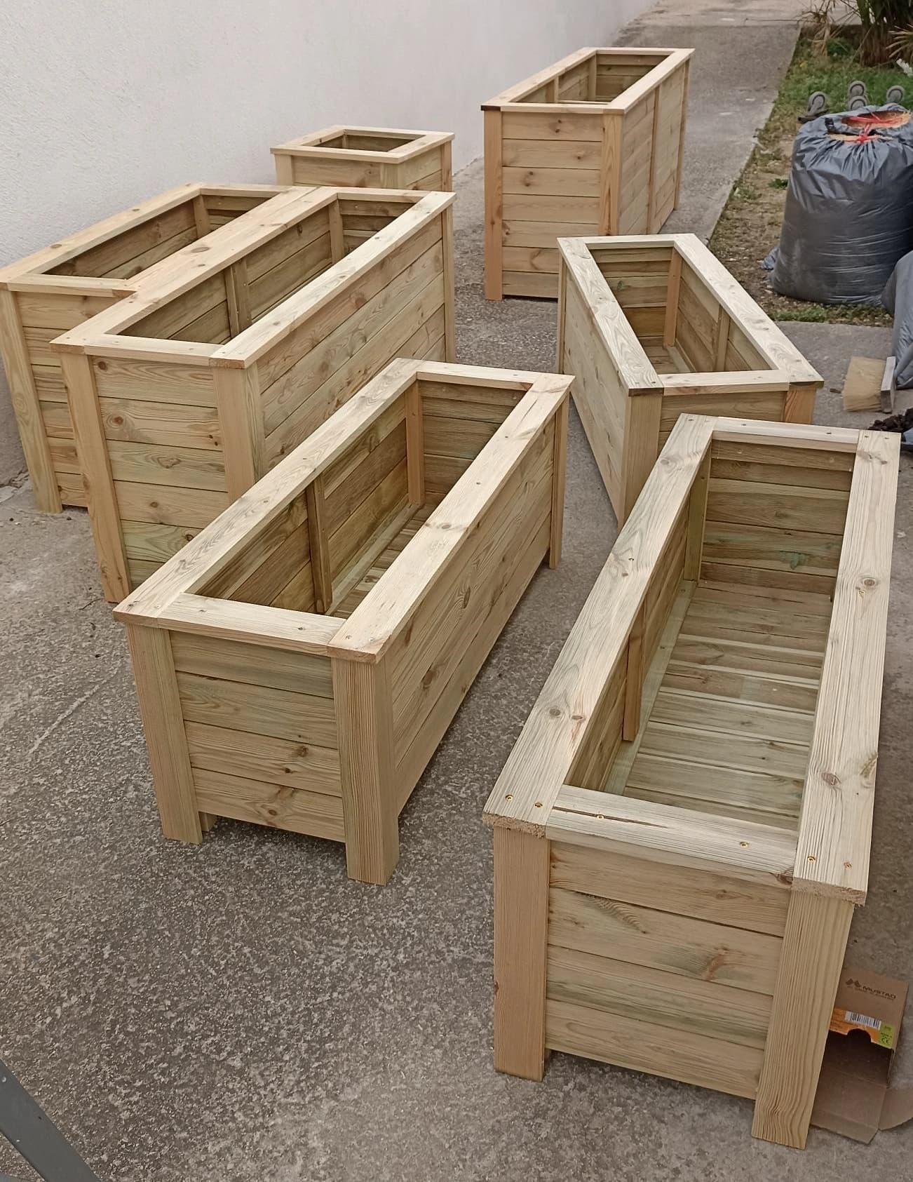 Jardinière Carrée en Bois Naturel