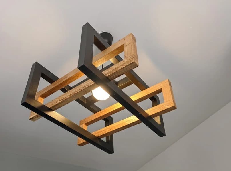 lustre Suspension design bois et métal style industriel — photo 1