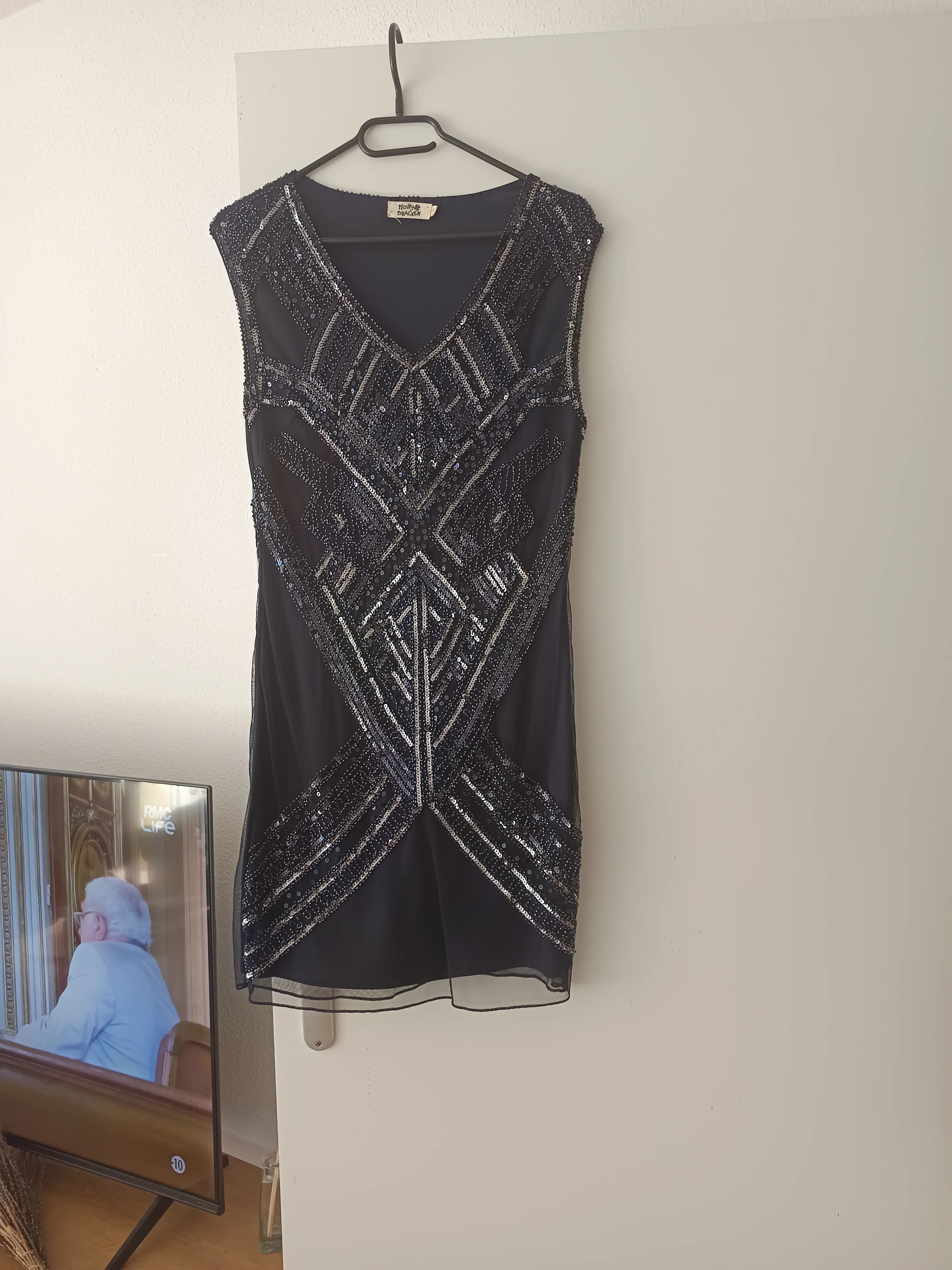 Robe courte Molly Bracken à sequins bleu Taille S