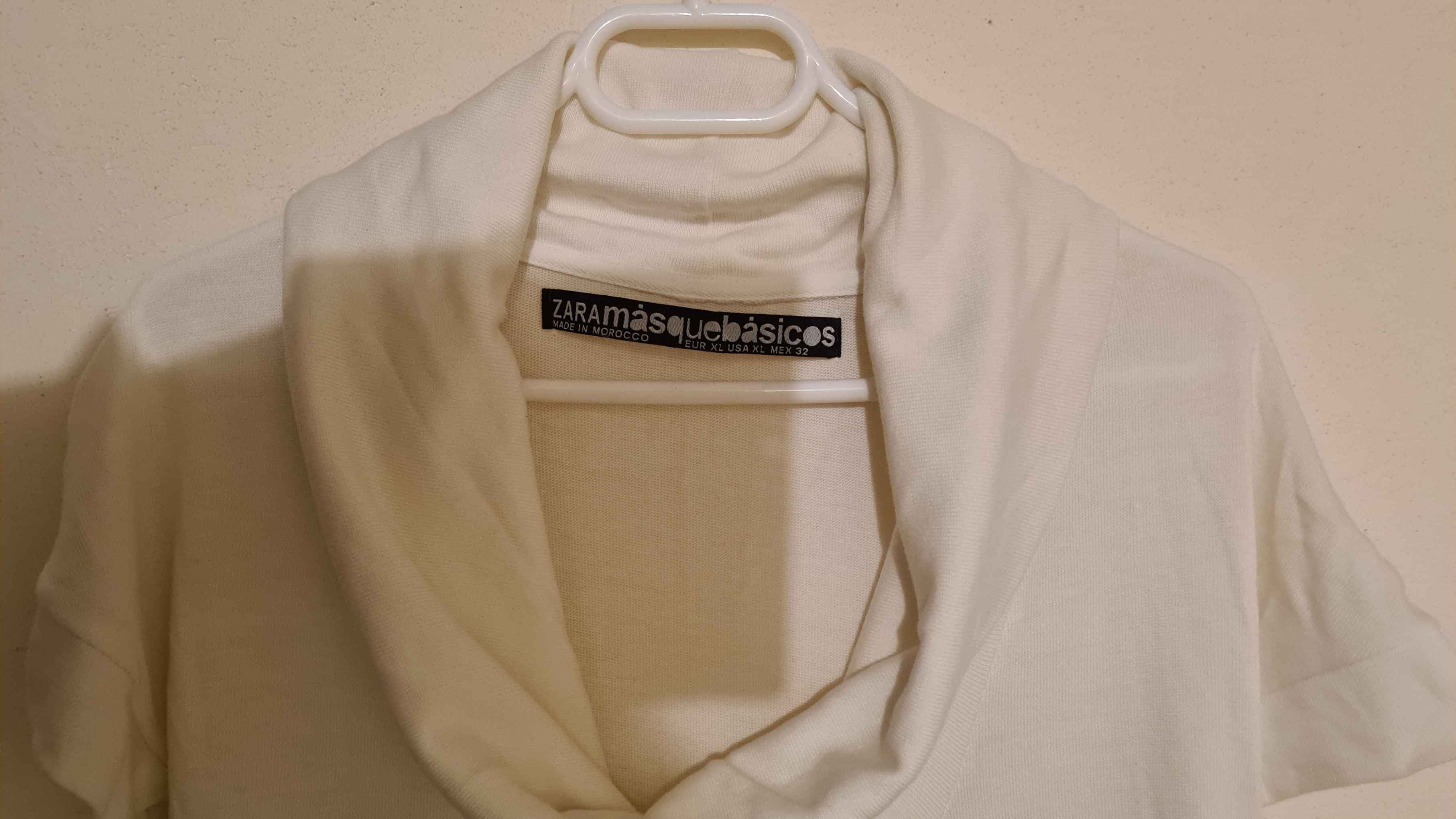 Tunique col bénitier Zara Basics blanc cassé — photo 2