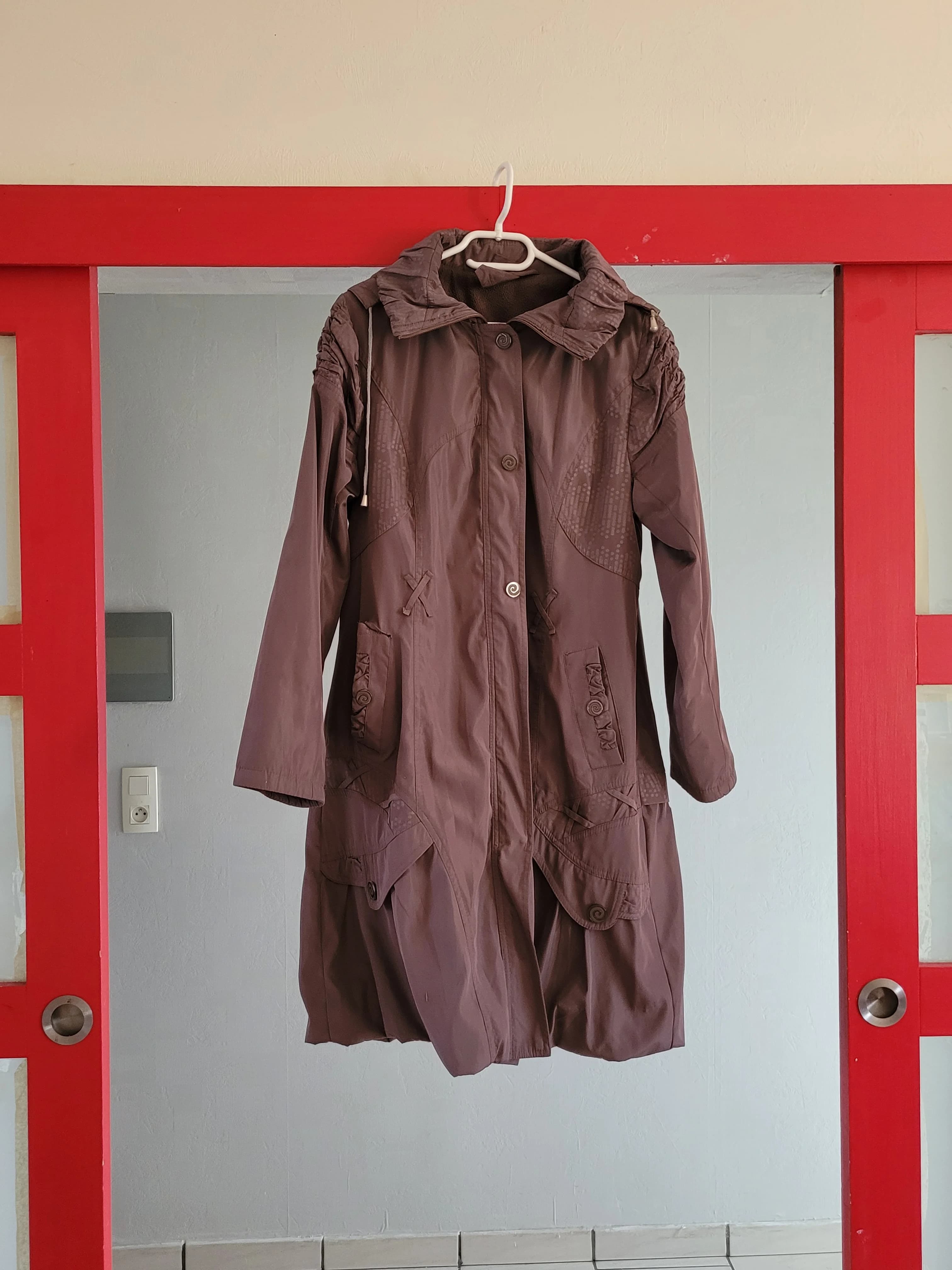 Manteau marron femme avec capuche