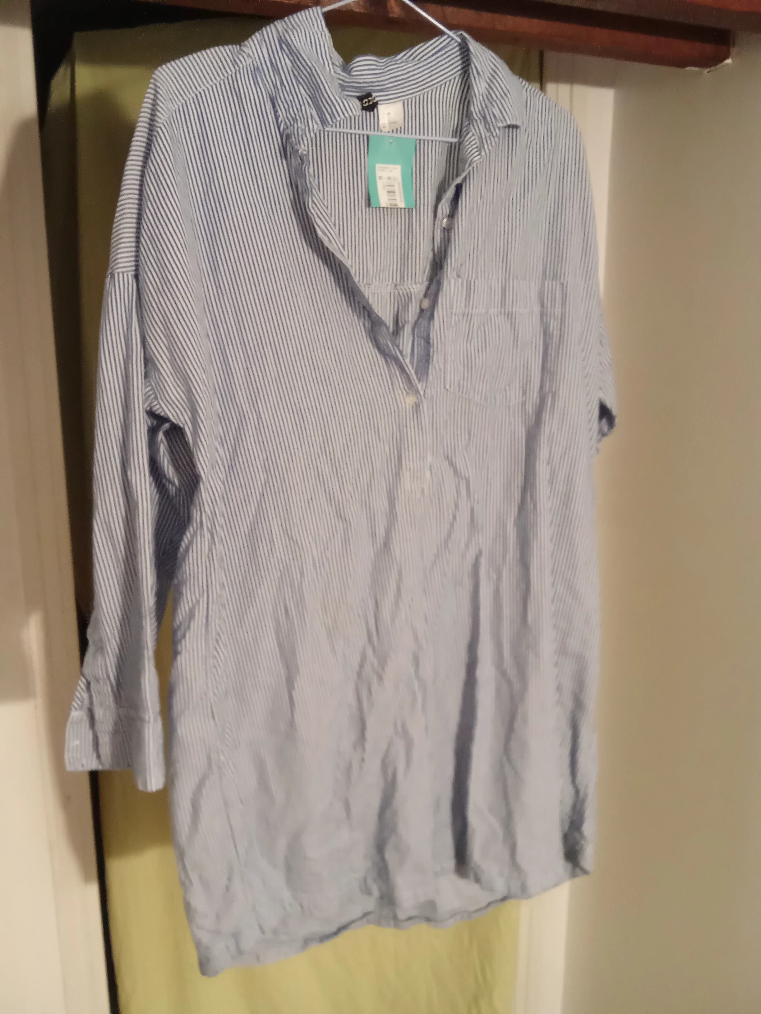 Chemisier rayé bleu et blanc T. L — photo 1