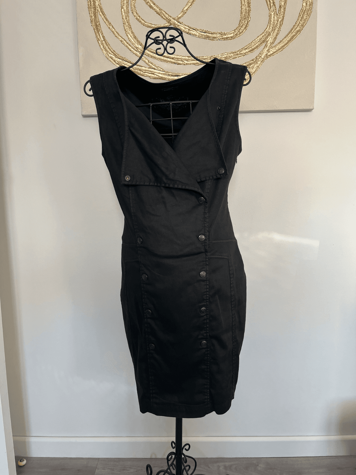 Robe IKKS noire boutonnée style blazer femme