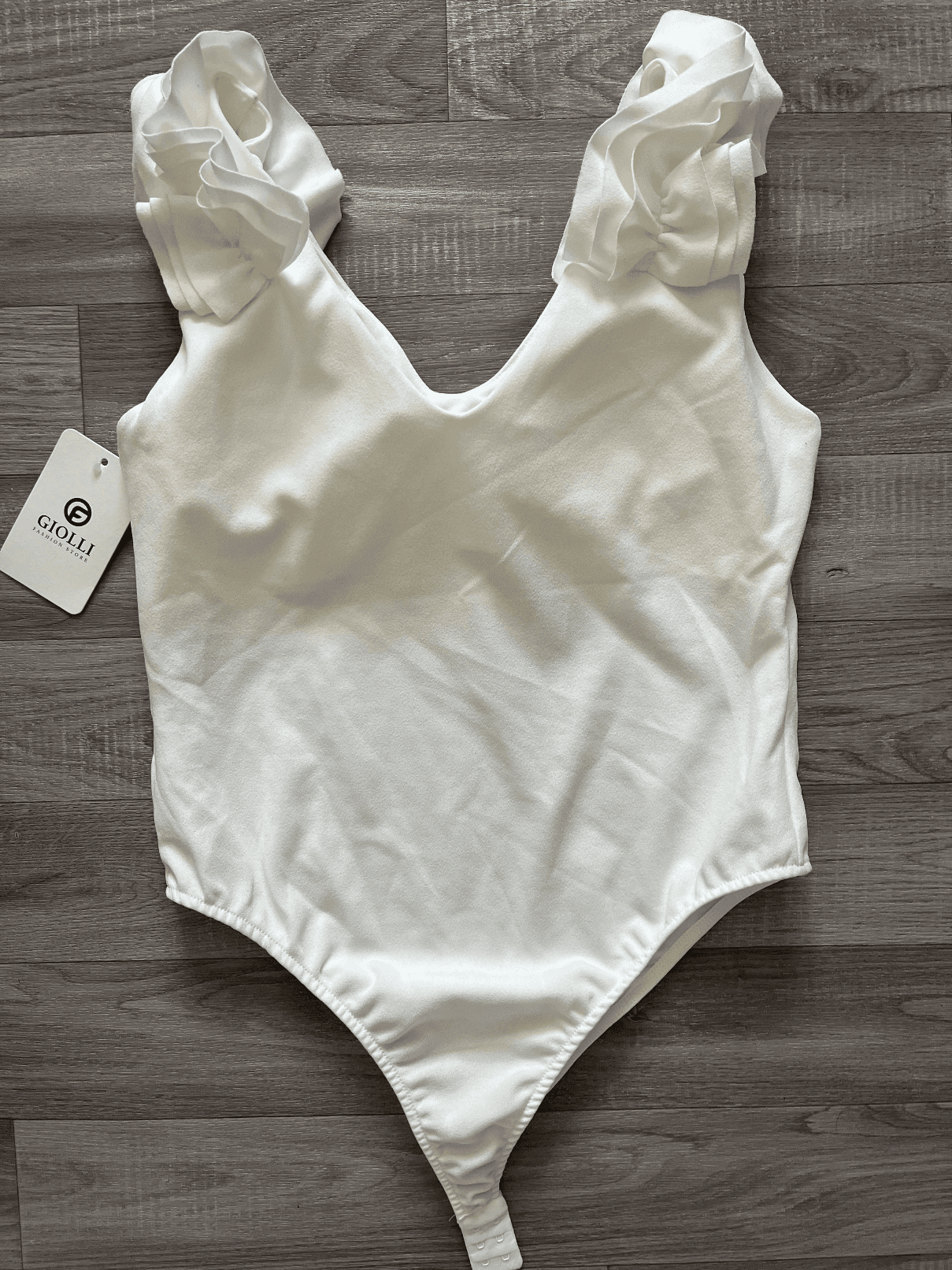 Body blanc à volants femme Giolli neuf
