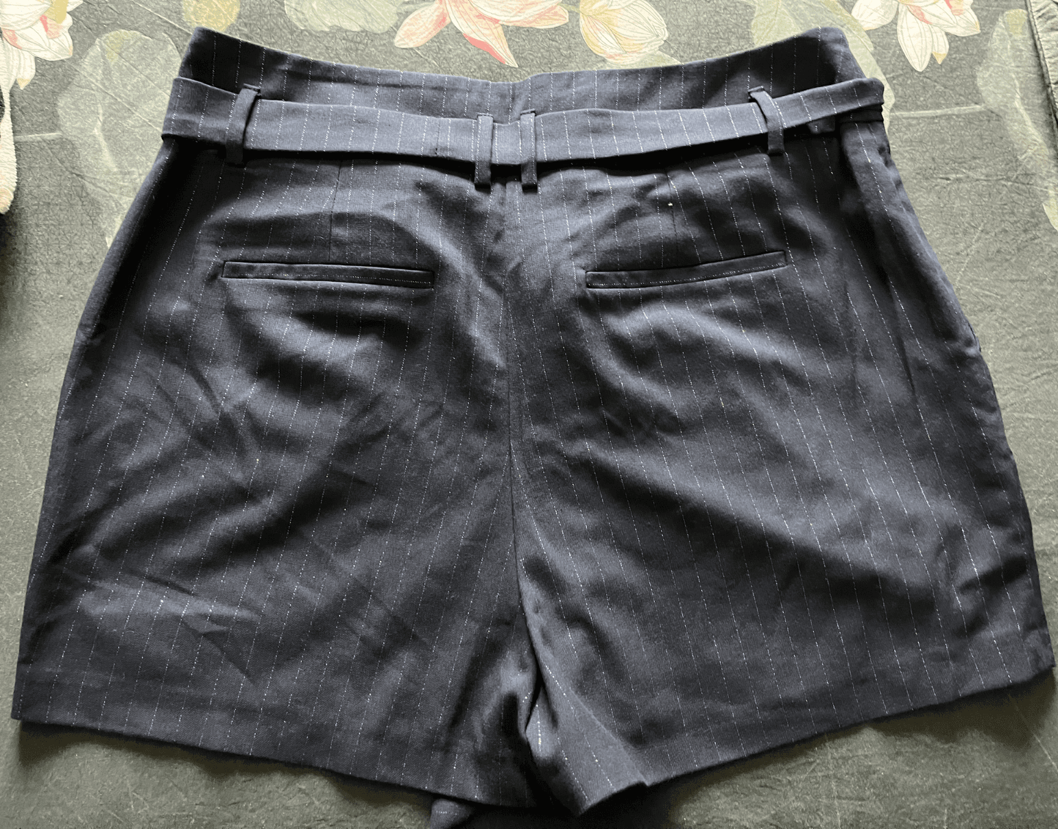Short taille haute bleu rayé — photo 2