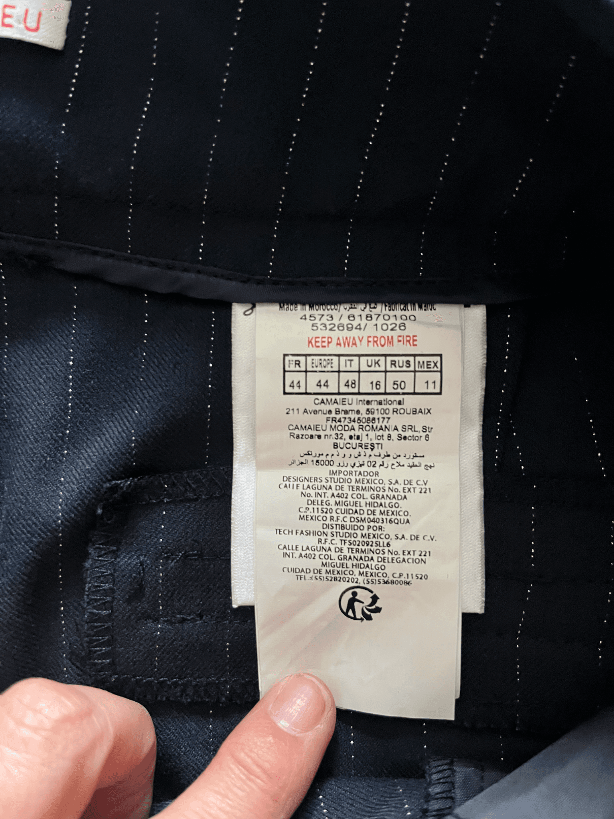 Short taille haute bleu rayé — photo 5