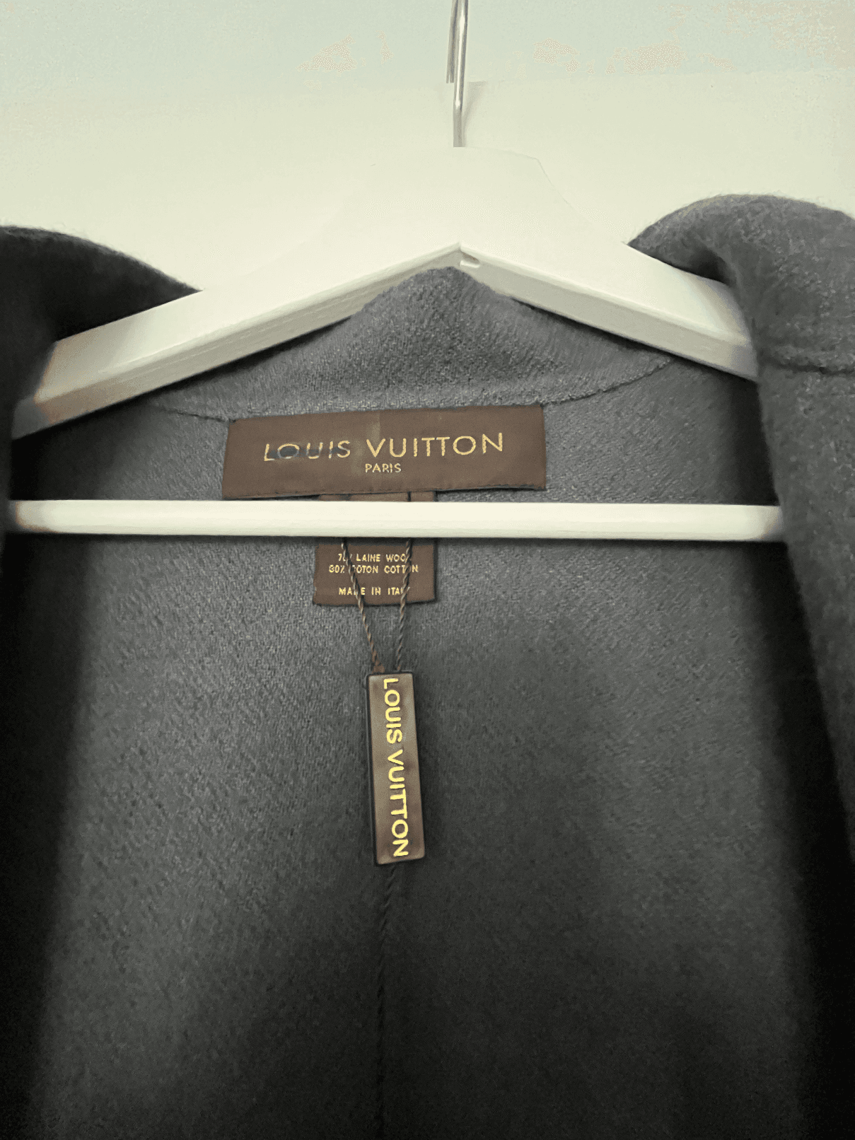 Manteau long gris anthracite col montant femme — photo 2
