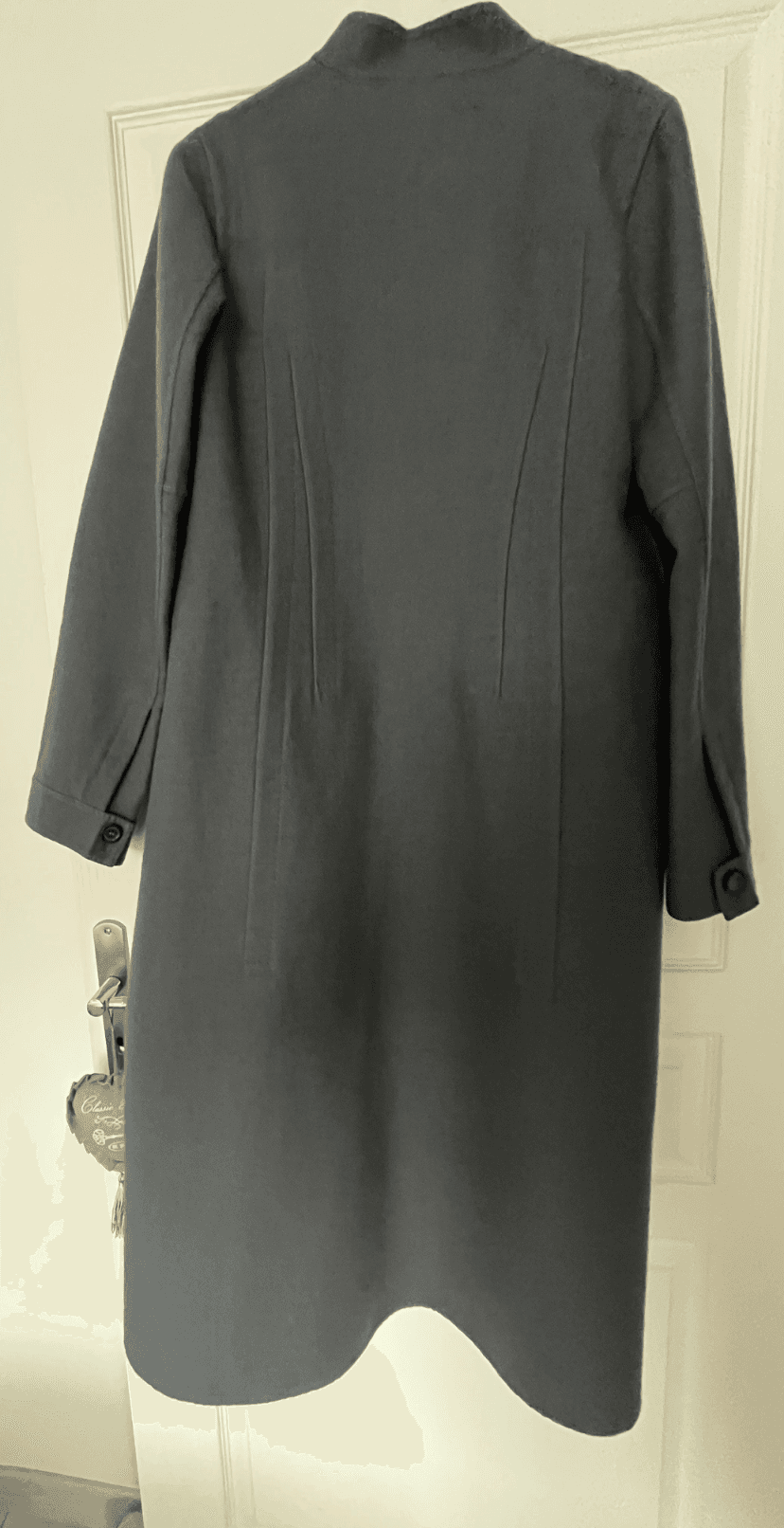 Manteau long gris anthracite col montant femme — photo 3