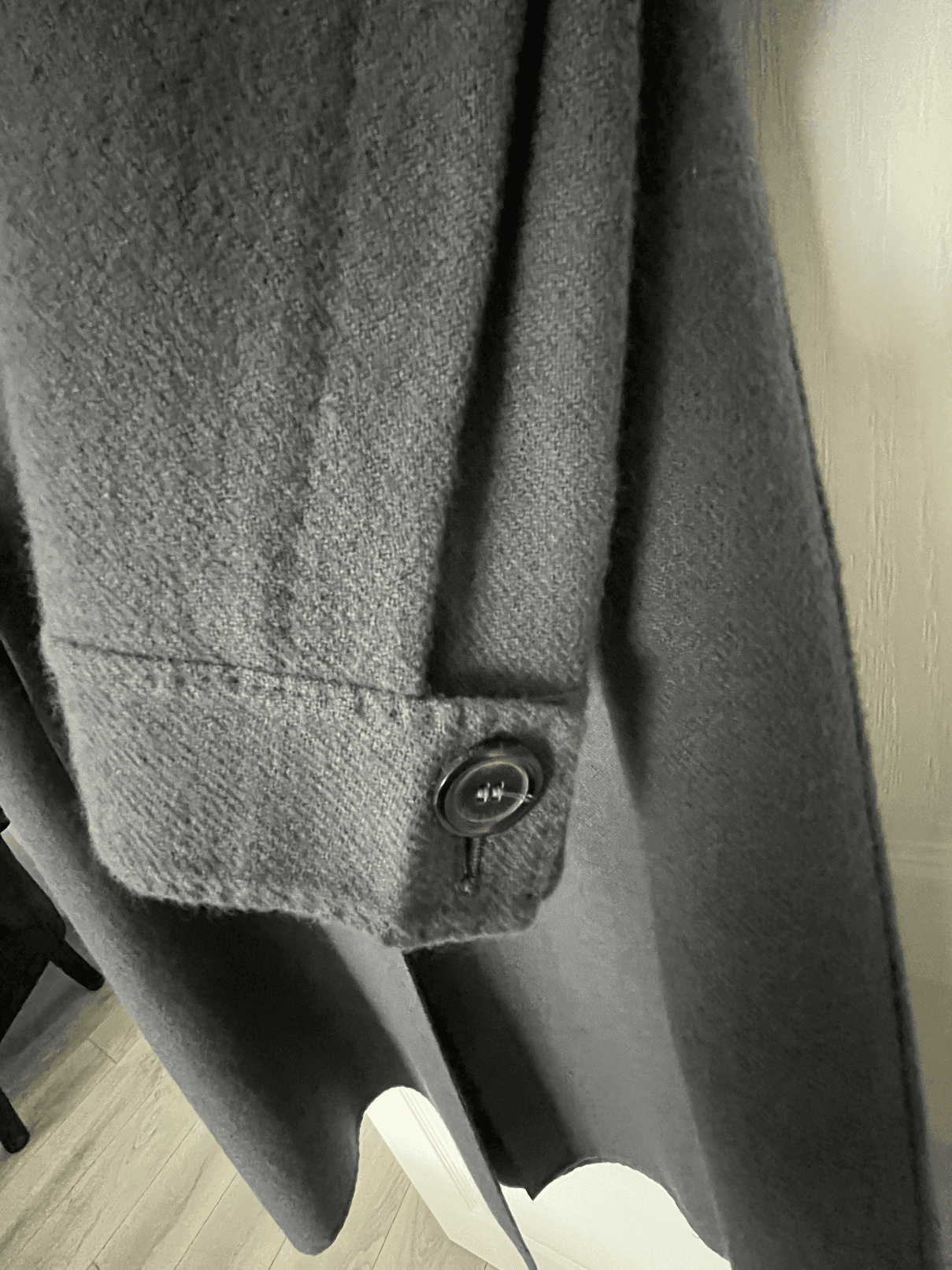 Manteau long gris anthracite col montant femme — photo 5
