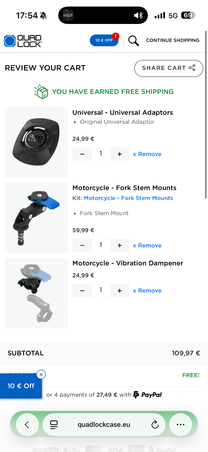 Quadlock fourche et anti vibration — photo 3