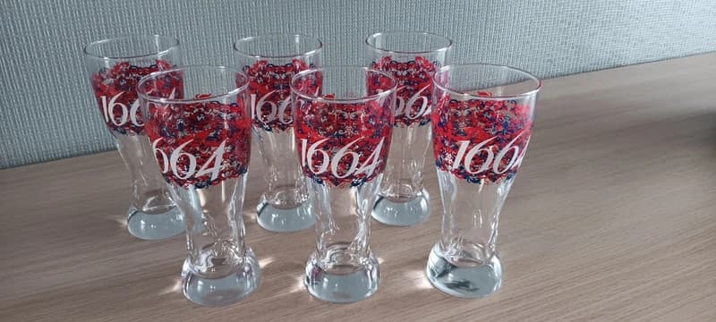 Lot de 6 verres à bière Kronenbourg 1664 — photo 1