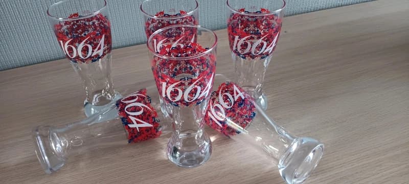 Lot de 6 verres à bière Kronenbourg 1664 — photo 2