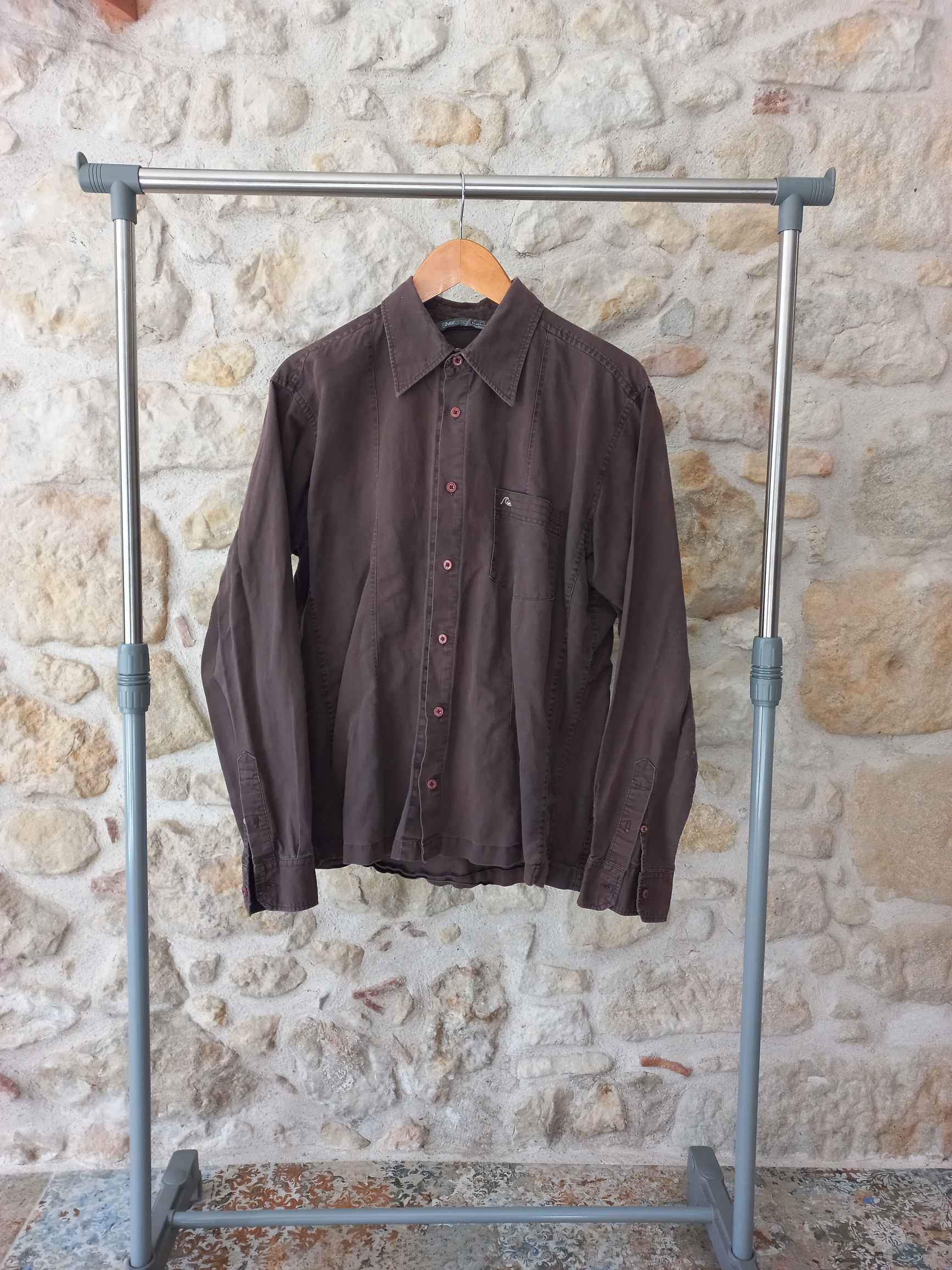 Chemise homme marron manches longues Quiksilver taille L
