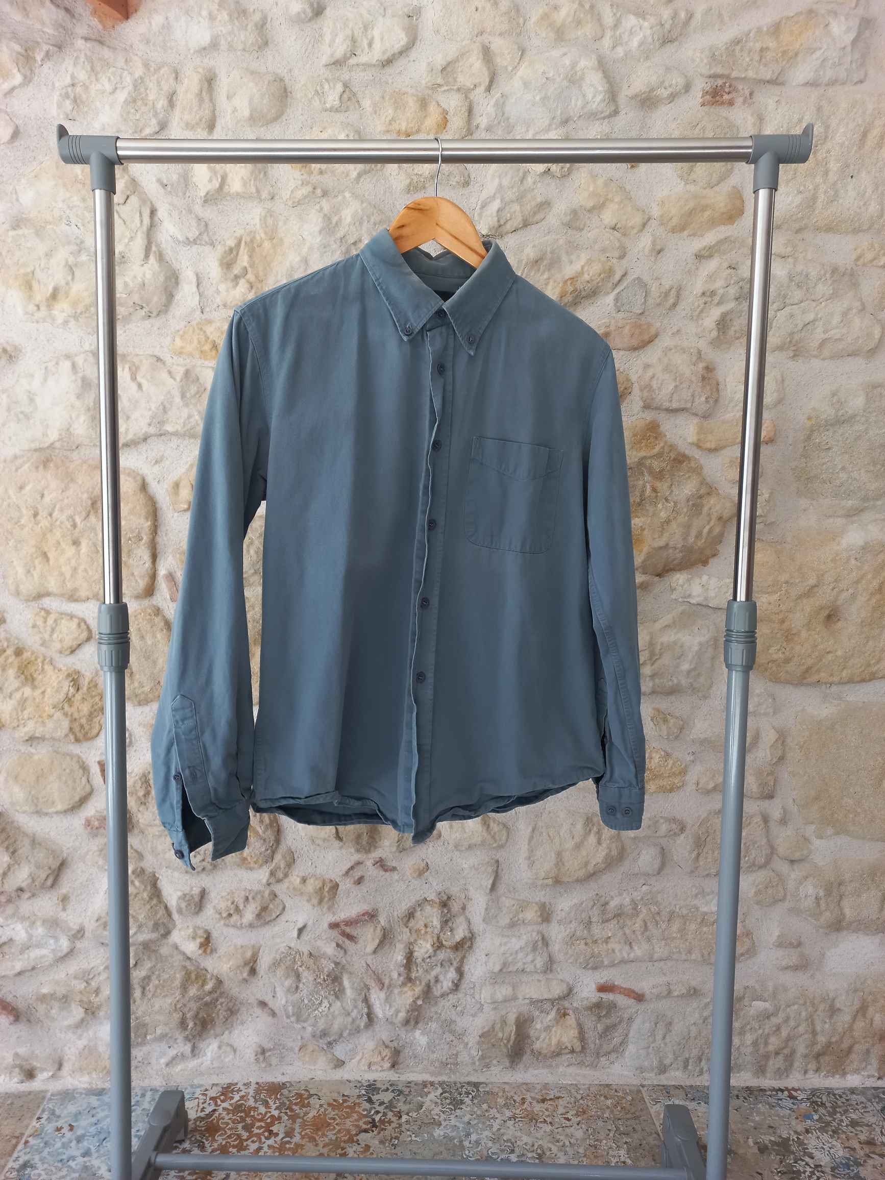 Chemise homme bleu-vert à manches longues taille L — photo 1