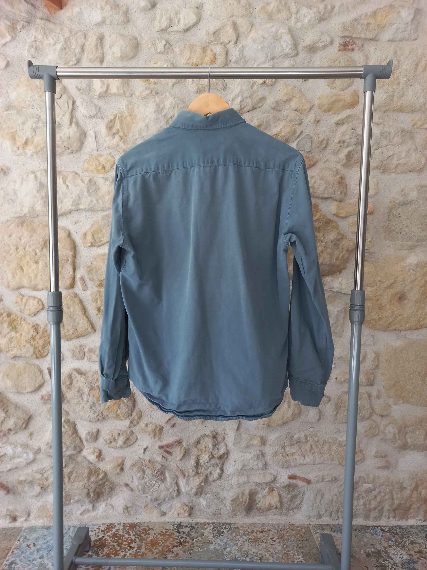 Chemise homme bleu-vert à manches longues taille L — photo 2
