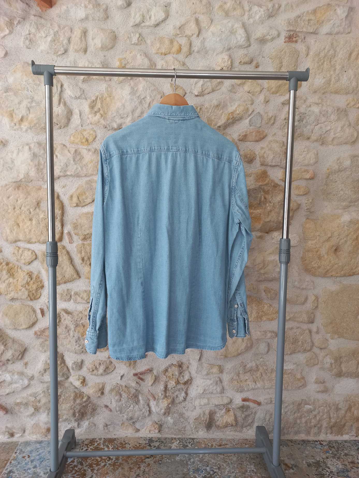 Chemise en jean homme bleue Mango Man taille L — photo 2