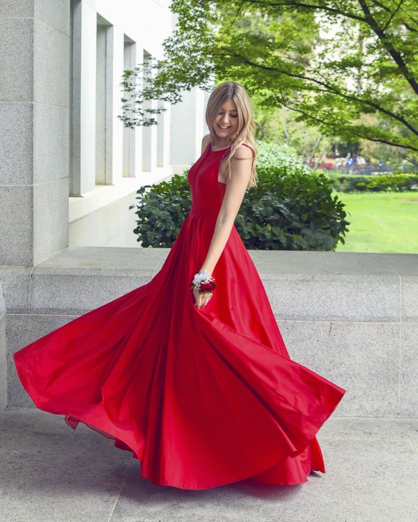 Robe longue rouge
